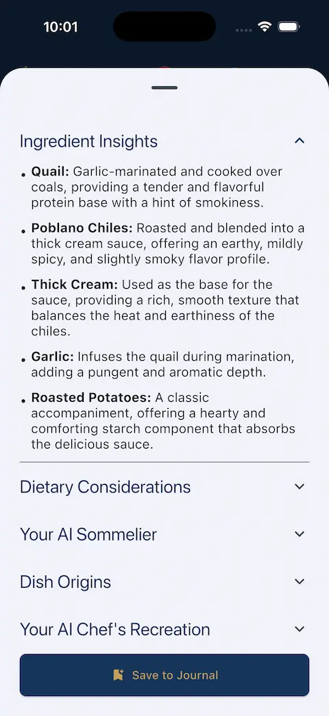 TableLore ingredients