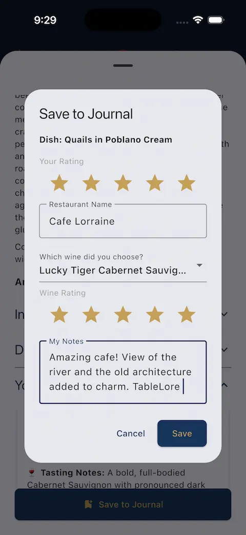 TableLore Journal